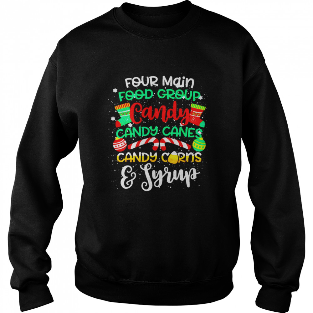 Christmas Four Main Food Groups Candy Canes shirt Unisex Sweatshirt