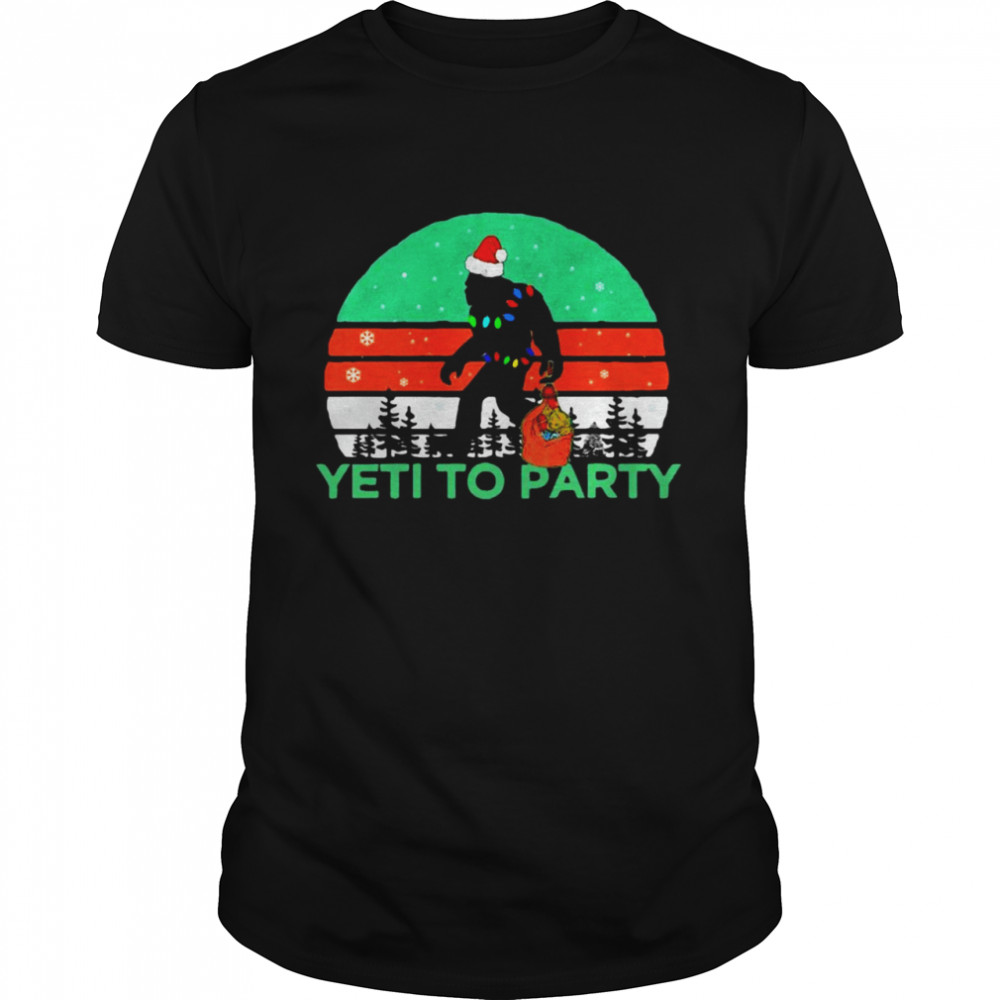 Vintage Retro Yeti To Party Sasquatch Christmas Sweater Shirt