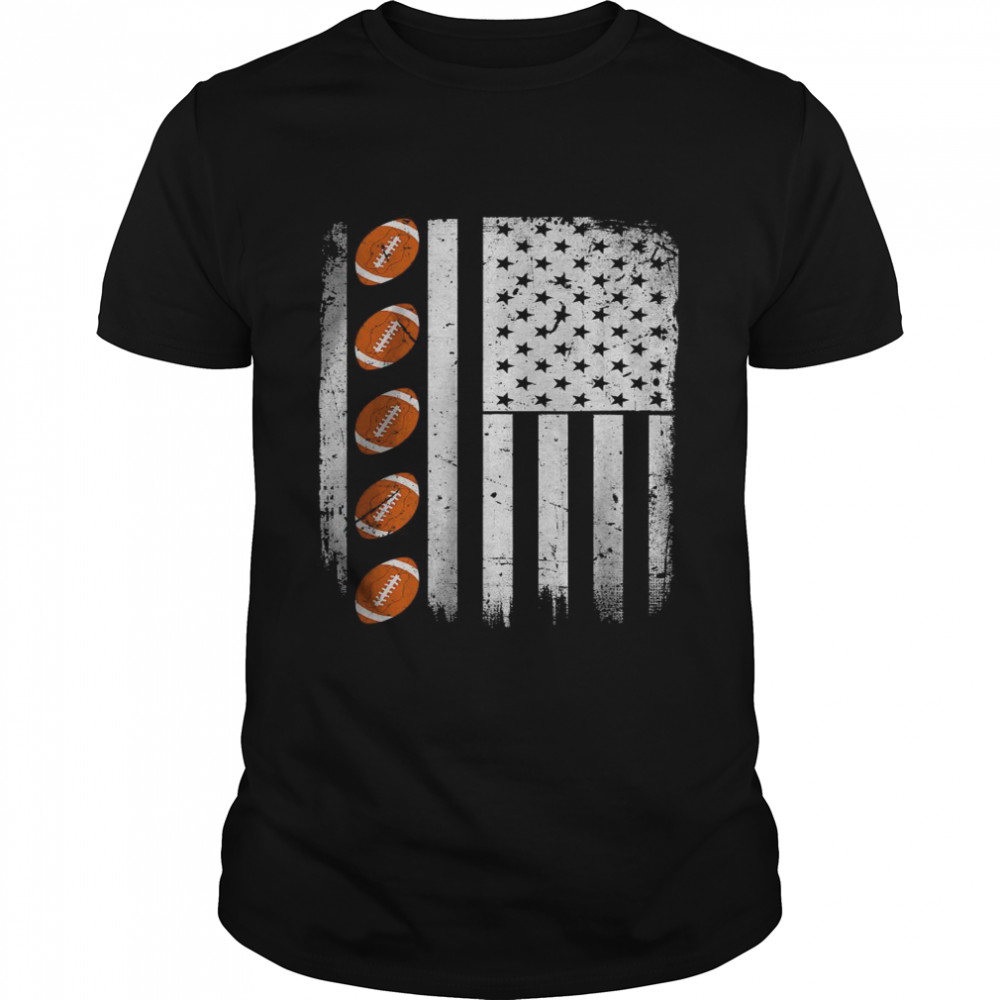 American Flag Football Team Retro Football Lover T- Classic Men's T-shirt