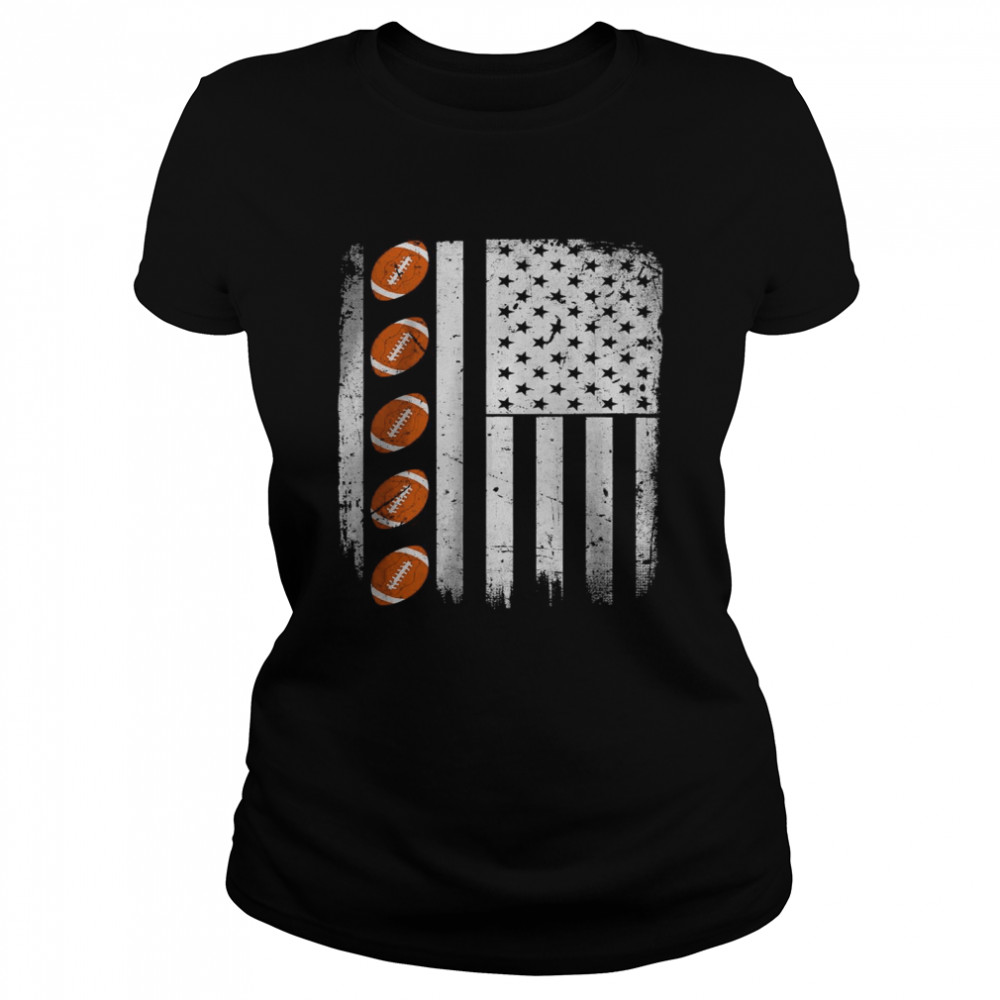 American Flag Football Team Retro Football Lover T- Classic Women's T-shirt