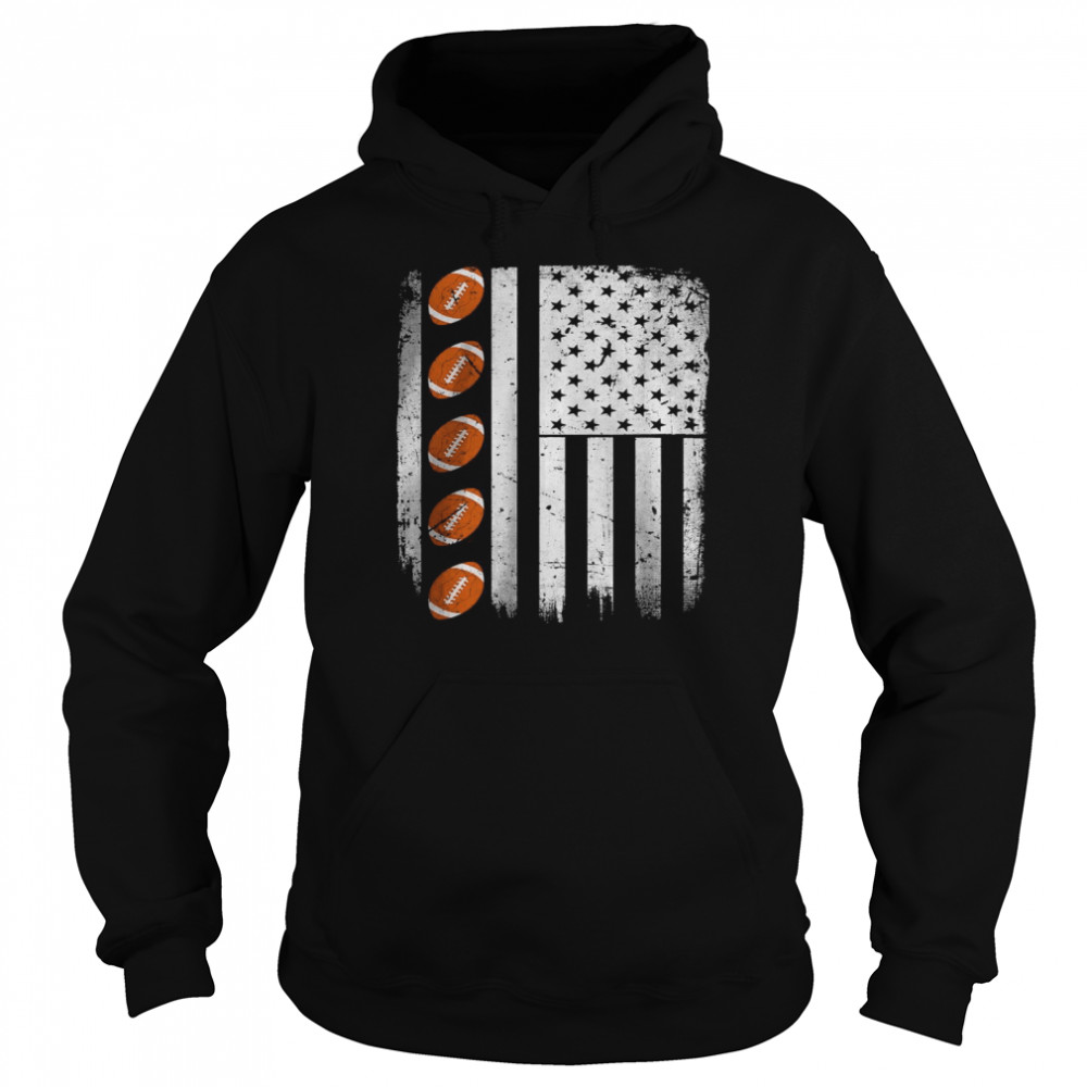 American Flag Football Team Retro Football Lover T- Unisex Hoodie