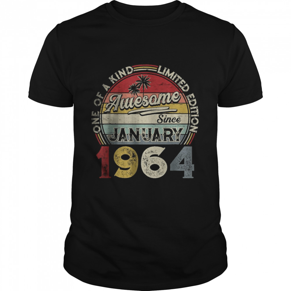 January 1964 Limited Edition 58th Birthday 58 Yrs Old Adults Classic Men's T-shirt