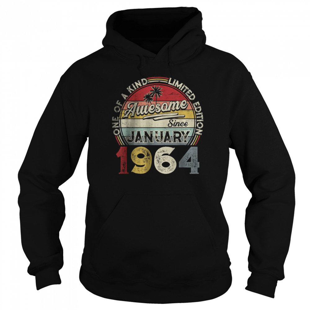 January 1964 Limited Edition 58th Birthday 58 Yrs Old Adults Unisex Hoodie