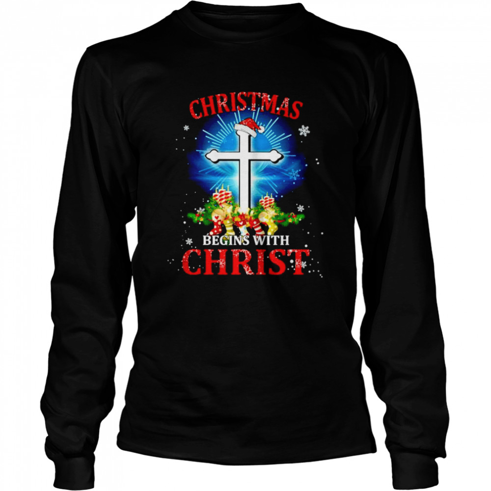 Jesus Christmas begins with Christ shirt Long Sleeved T-shirt