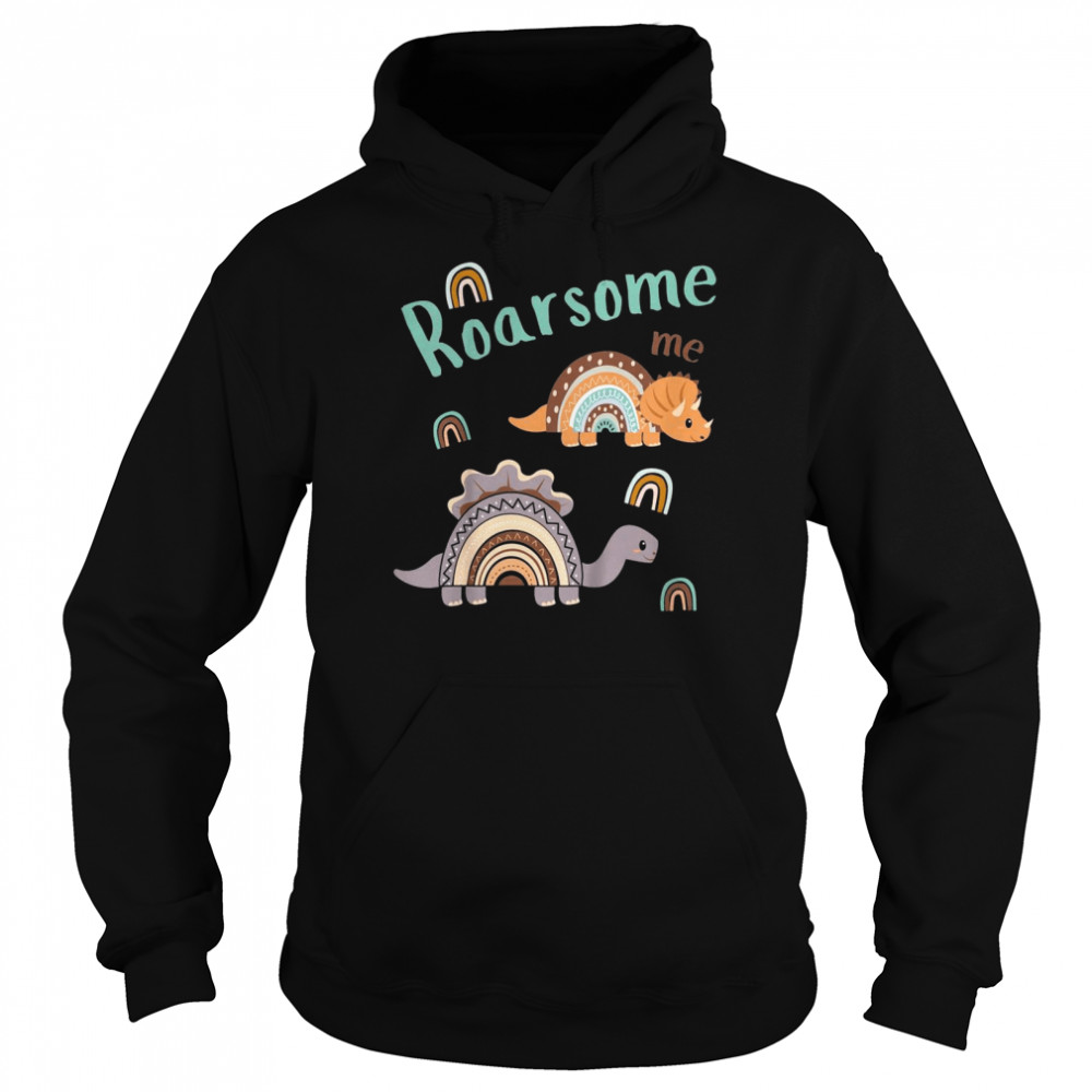 Kids Dino Rainbow Roarsome Me Boho Unisex Hoodie