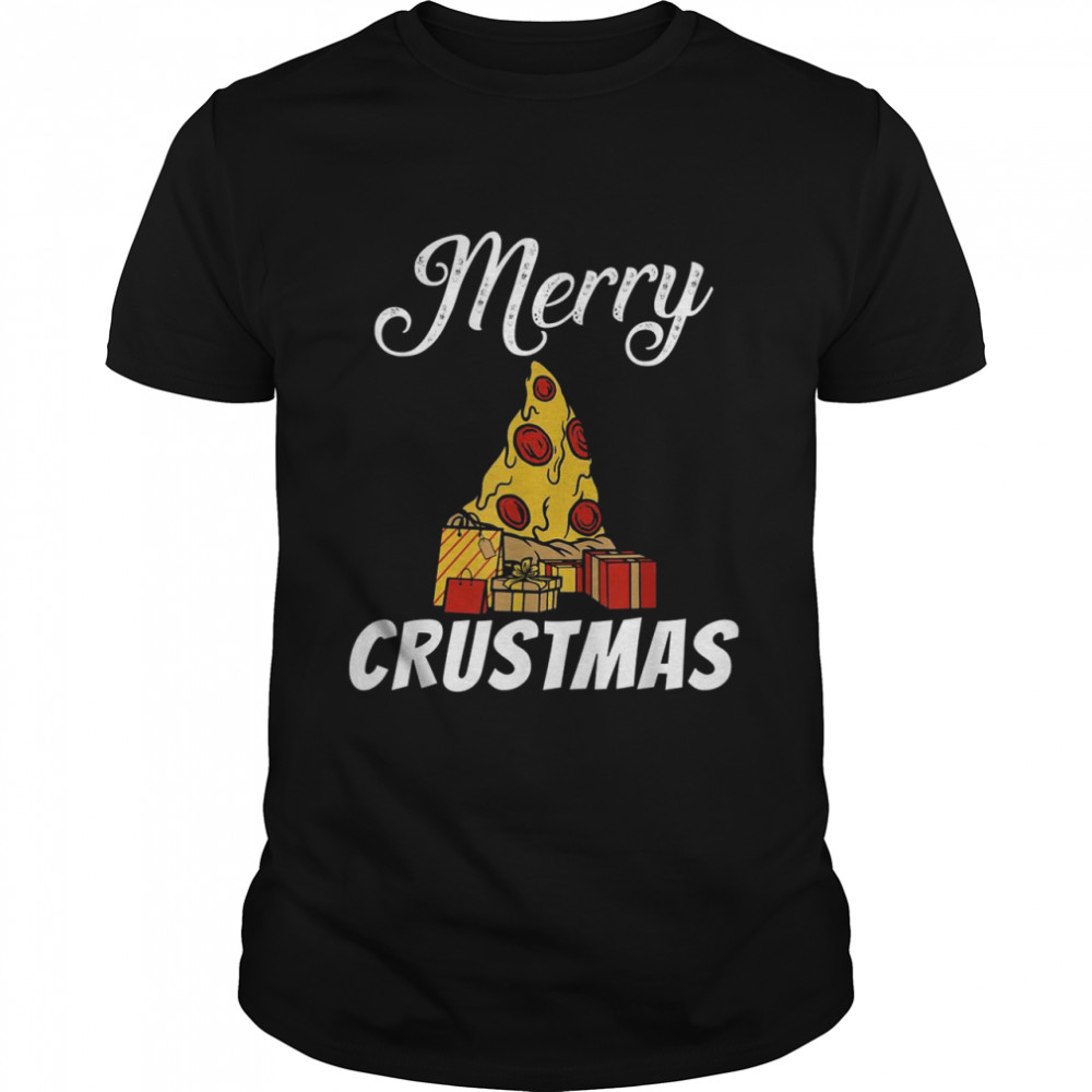 Merry Crustmas Christmas Xmas Snack Pizzalove Pizza Classic Men's T-shirt