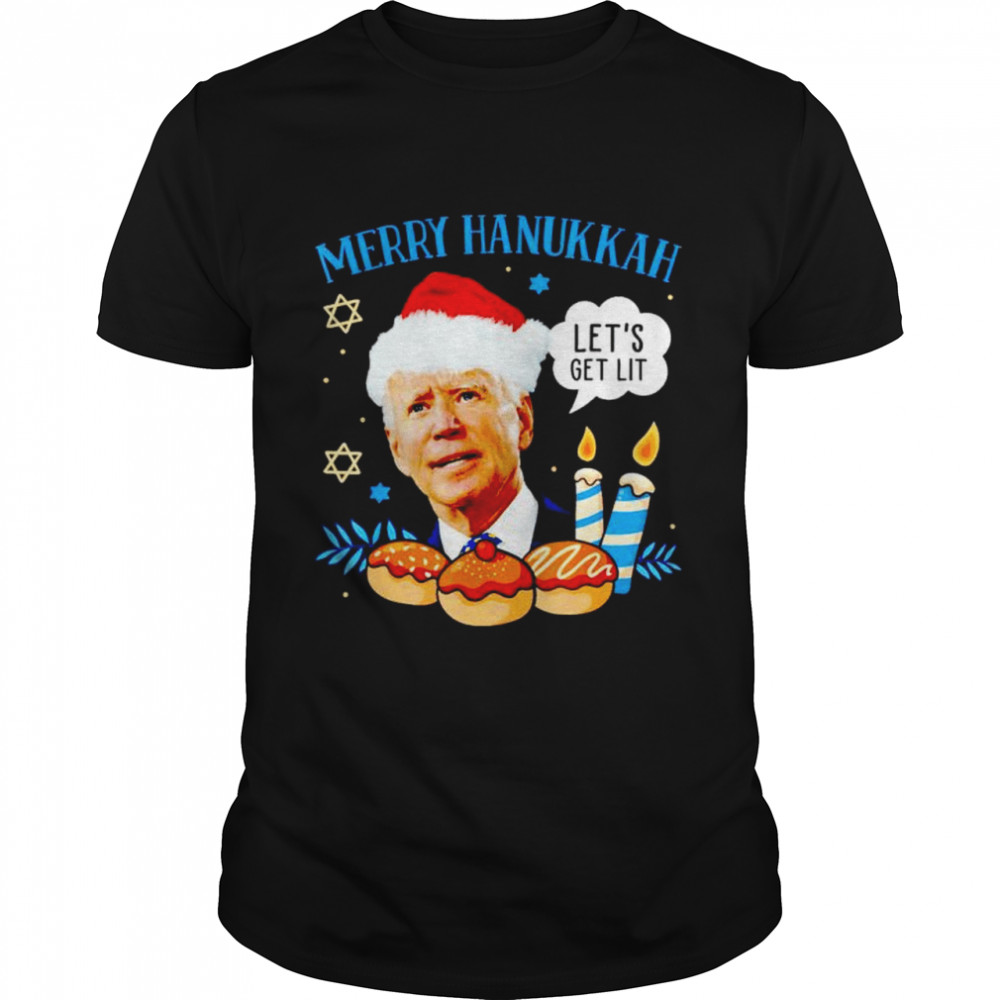 Nice biden Merry Hanukkah let’s get lit Christmas sweater Classic Men's T-shirt