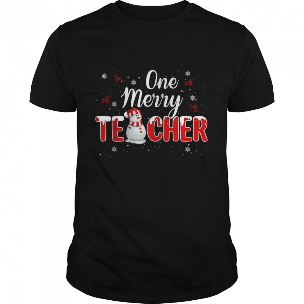 One Merry Teacher Snowman Teaching Christmas Classic Men's T-shirt