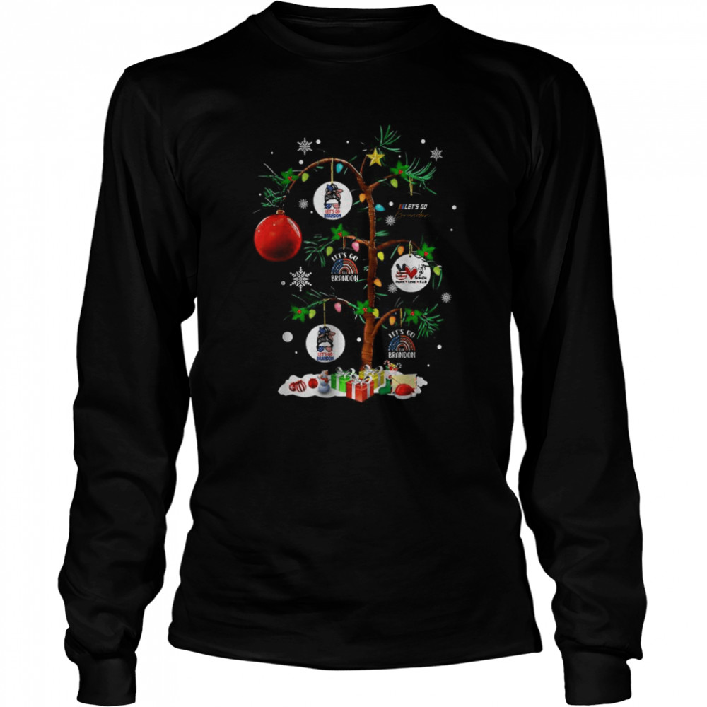 Let’s Go Brandon Christmas Tree Ornament Impeach Biden Decor T- Long Sleeved T-shirt