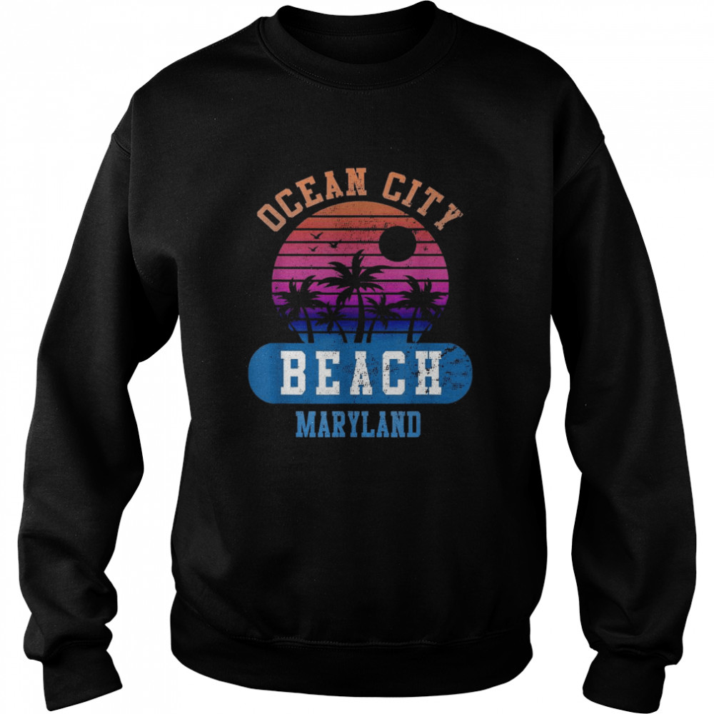 OCEAN CITY BEACH MARYLAND Retro Sunset Summer Vibe Aesthetic Unisex Sweatshirt