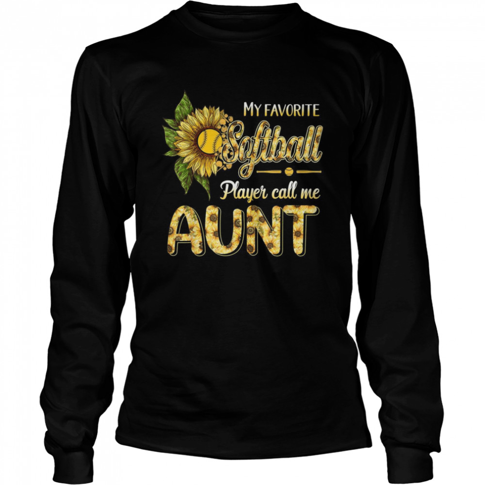 Softball Baseball Sunflower Mother’s Day For Aunt Long Sleeved T-shirt