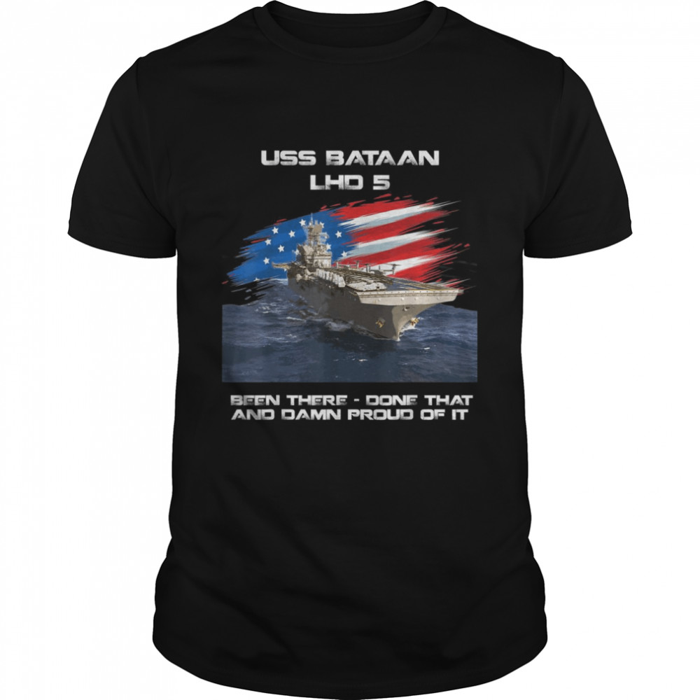 USS Bataan LHD5 Amphibious Assault Ship USA Flag Veteran Classic Men's T-shirt