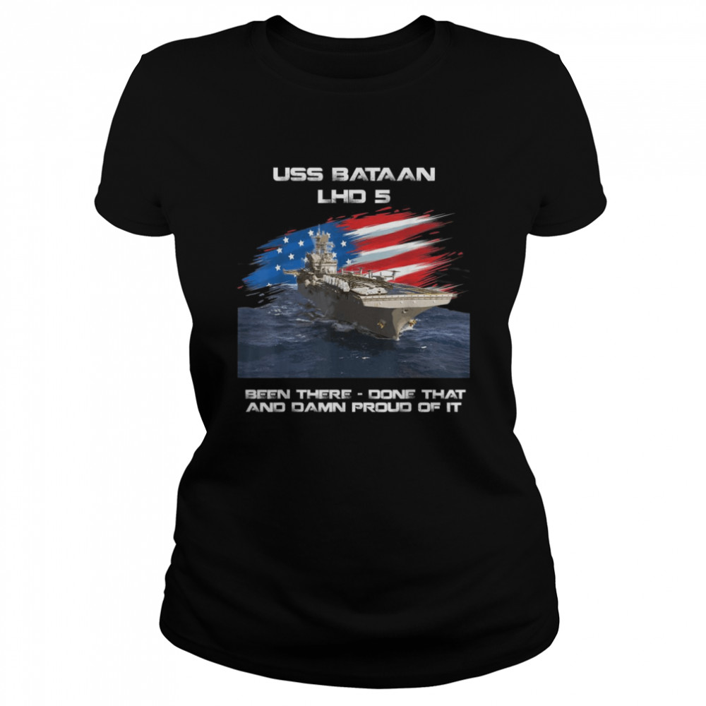 USS Bataan LHD5 Amphibious Assault Ship USA Flag Veteran Classic Women's T-shirt