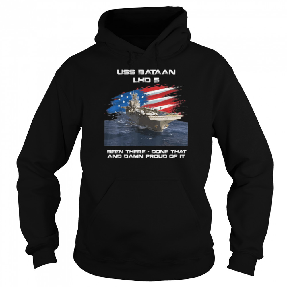 USS Bataan LHD5 Amphibious Assault Ship USA Flag Veteran Unisex Hoodie