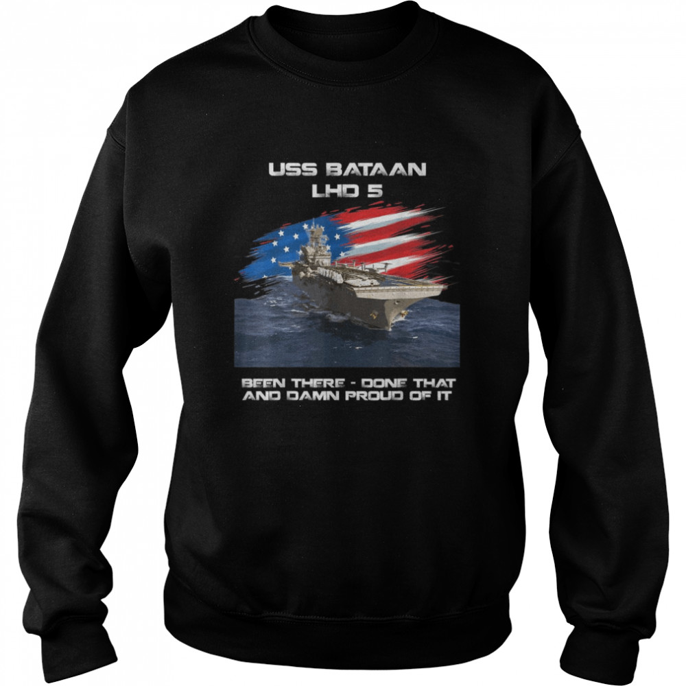 USS Bataan LHD5 Amphibious Assault Ship USA Flag Veteran Unisex Sweatshirt