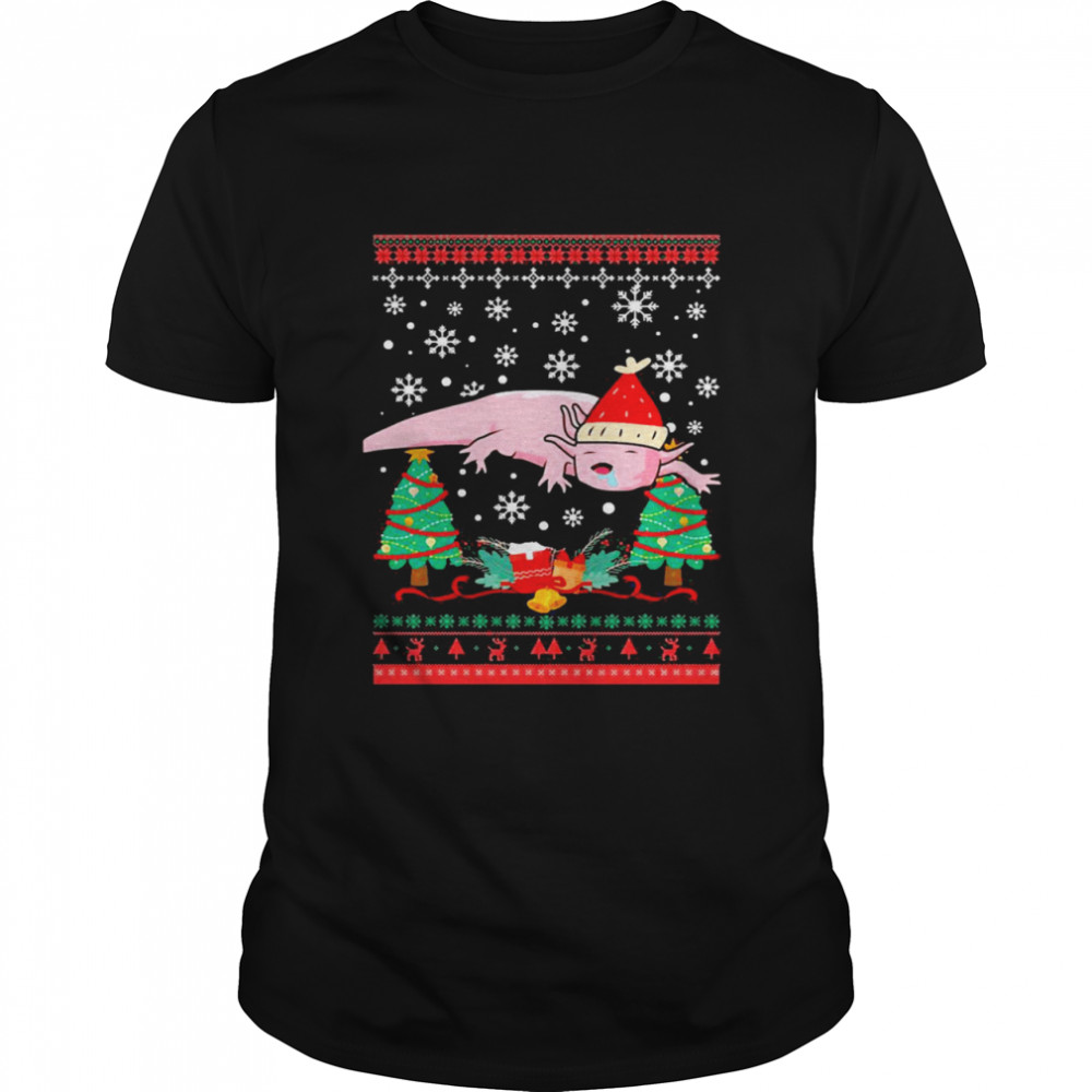 Axolotl Ugly Christmas Gingerbread Stocking Holly Shirt