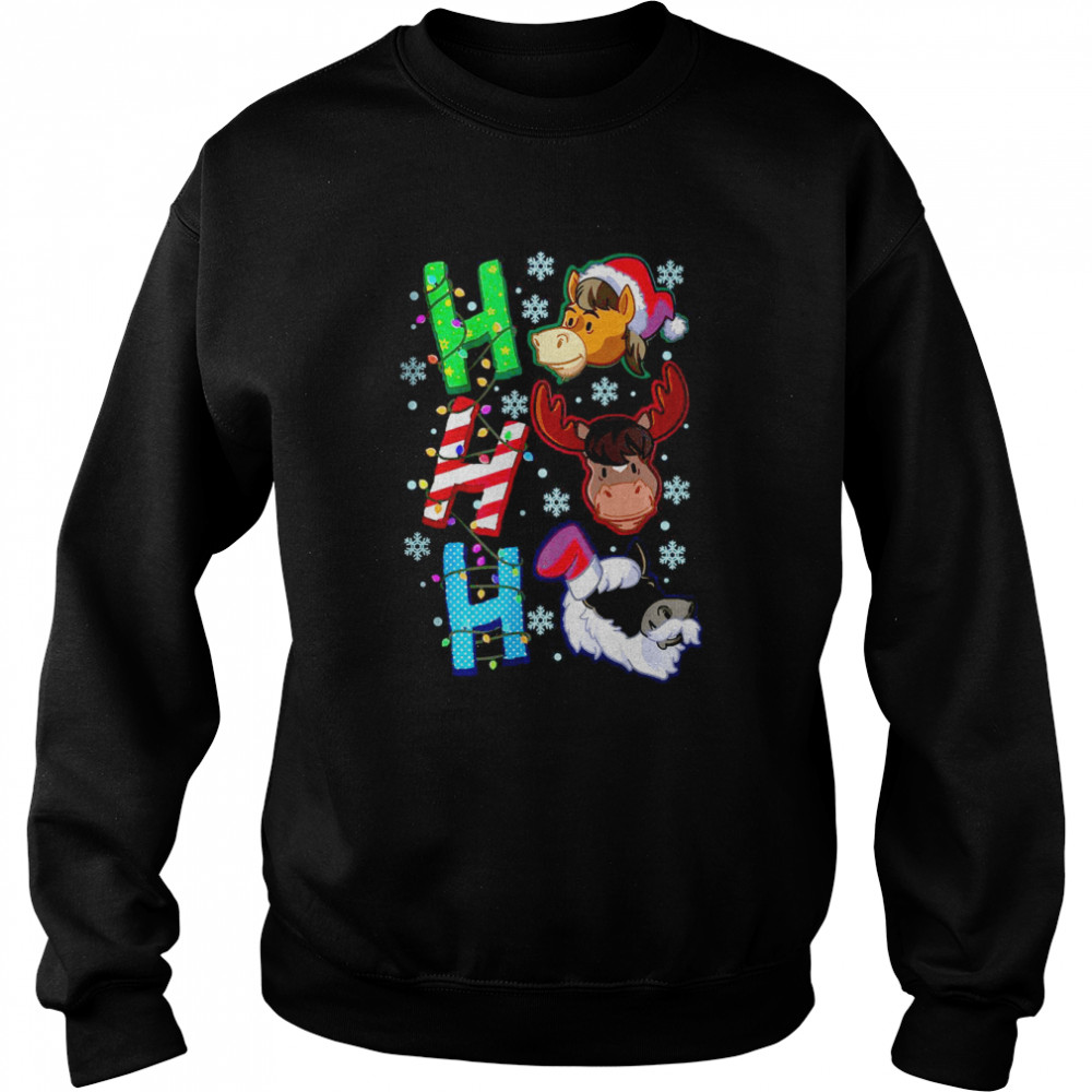 Horse Riding Ho Ho Ho Christmas Santa Xmas Horses T- Unisex Sweatshirt