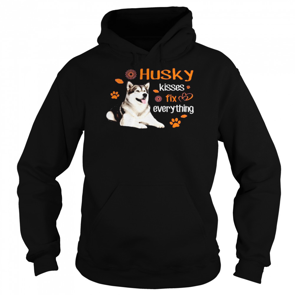 Husky Kisses Fix Everything Unisex Hoodie