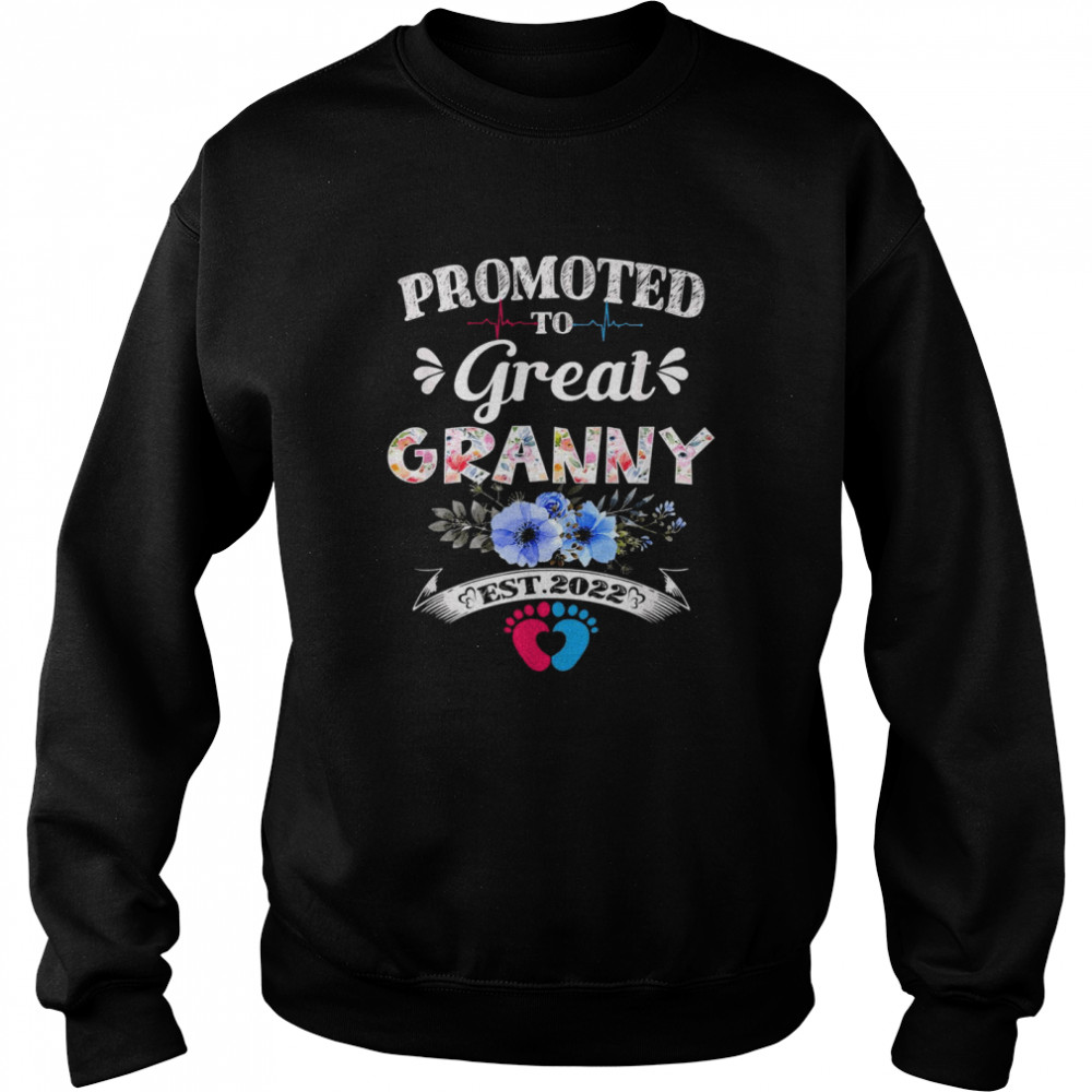 Promoted To Great Granny Est 2022 Floral First Time Unisex Sweatshirt