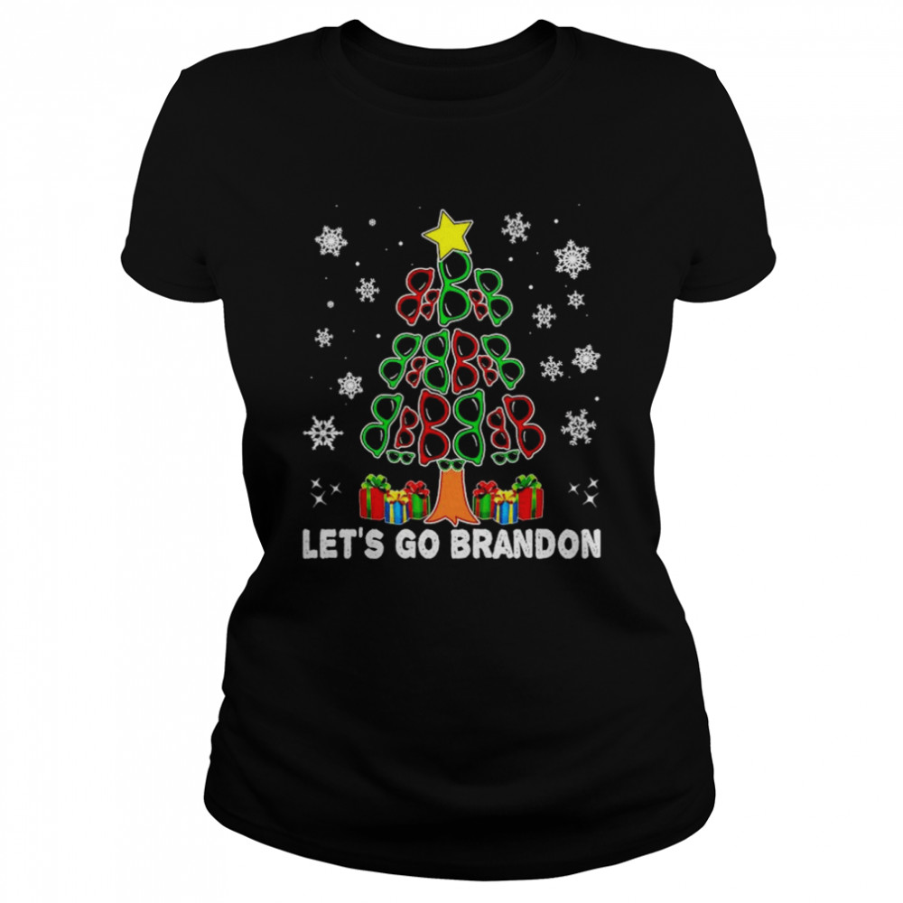 Sunglasses Christmas Tree Lets Go Brandon shirt Classic Women's T-shirt