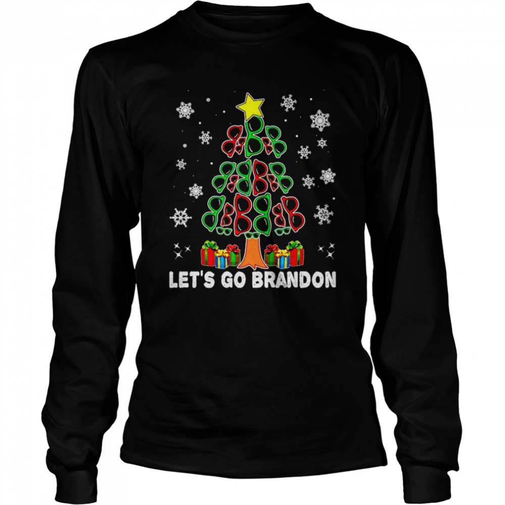 Sunglasses Christmas Tree Lets Go Brandon shirt Long Sleeved T-shirt