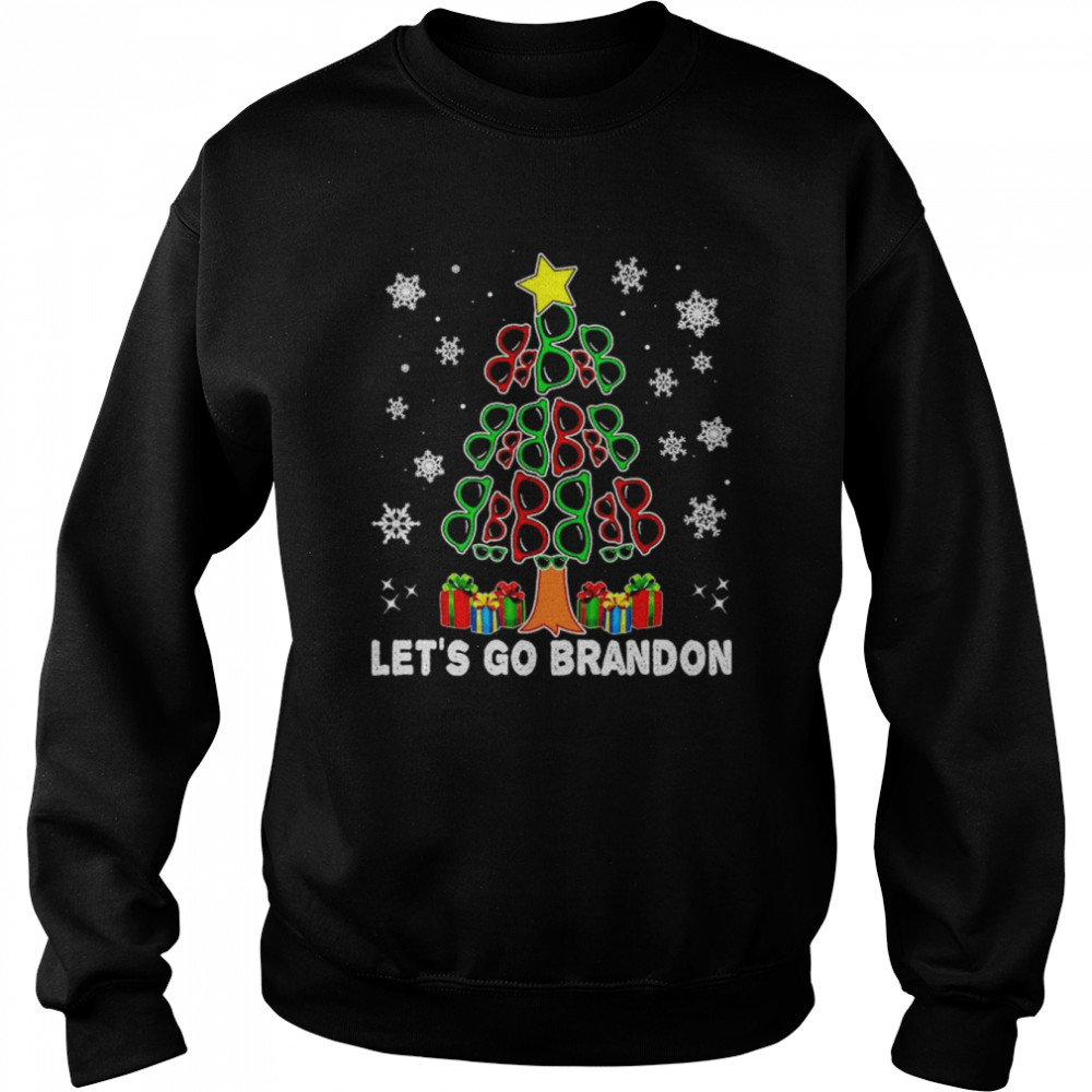 Sunglasses Christmas Tree Lets Go Brandon shirt Unisex Sweatshirt