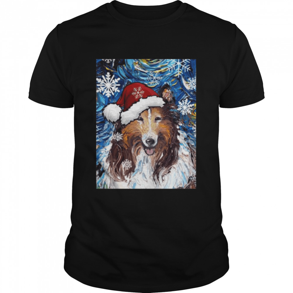 The Starry Night Santa Collie Christmas shirt Classic Men's T-shirt