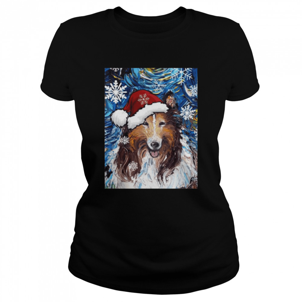 The Starry Night Santa Collie Christmas shirt Classic Women's T-shirt