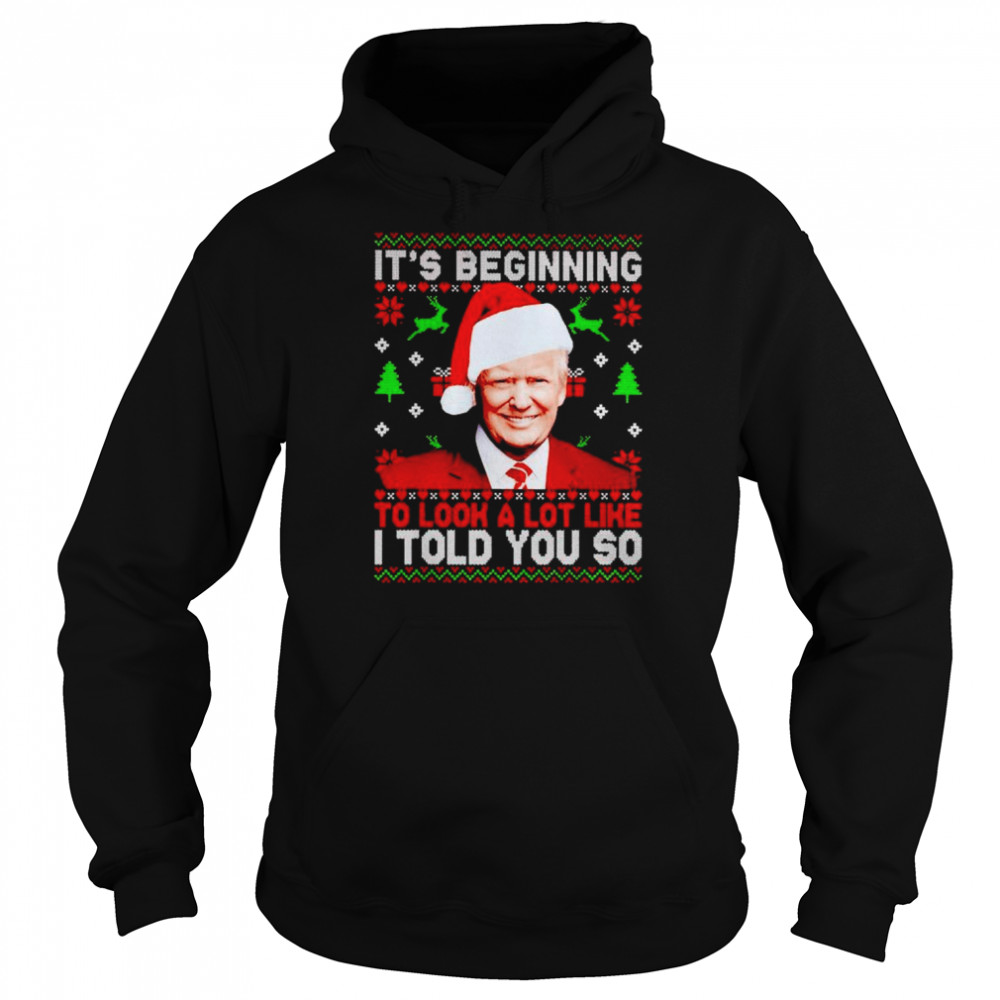 Trump it’s beginning to look a lot like I told you so Christmas shirt Unisex Hoodie