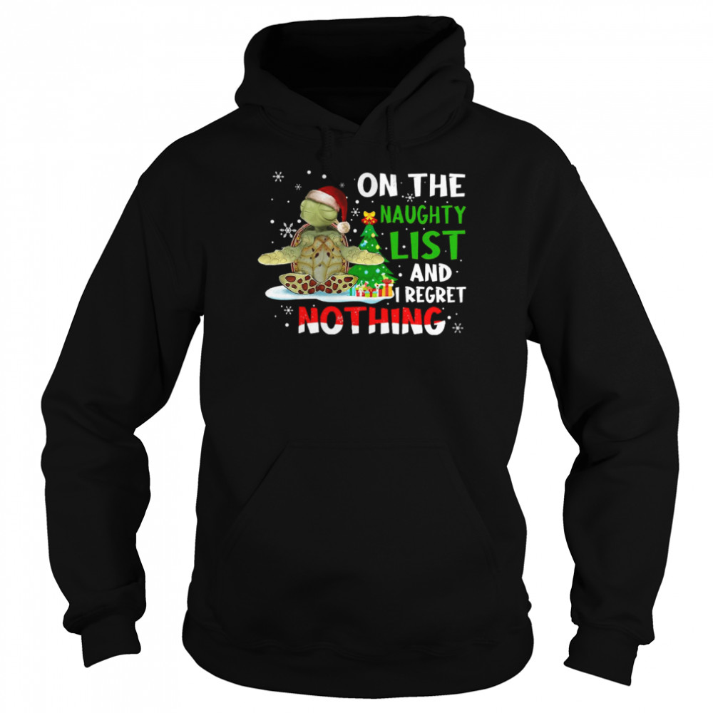 Turtles Yoga On The Naughty List And I Regret Nothing Unisex Hoodie