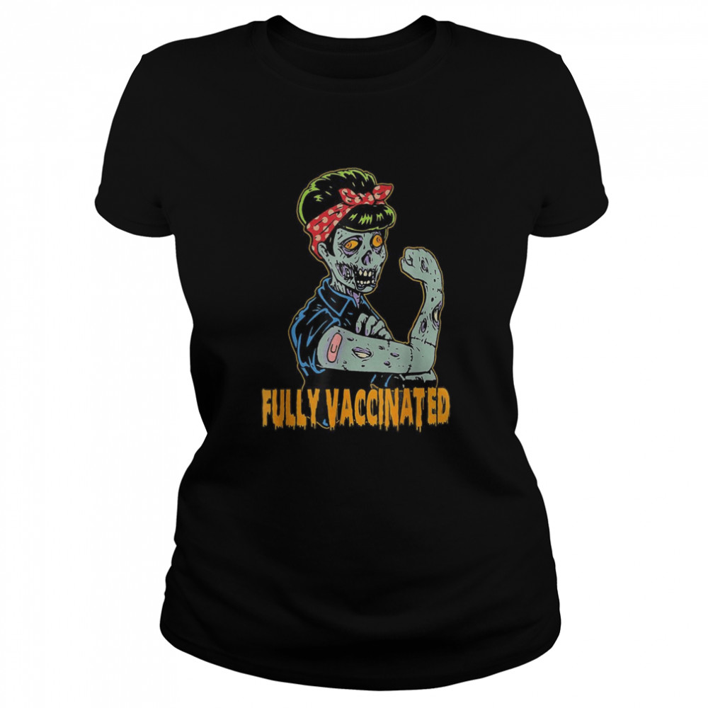 Vaccinated Halloween Zombie Scarry Classic Women's T-shirt