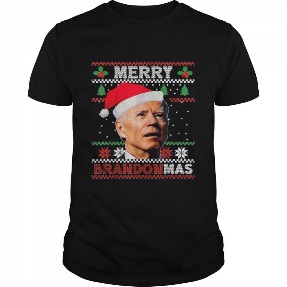 Santa Joe Biden Merry Brandonmas Ugly Christmas shirt Classic Men's T-shirt