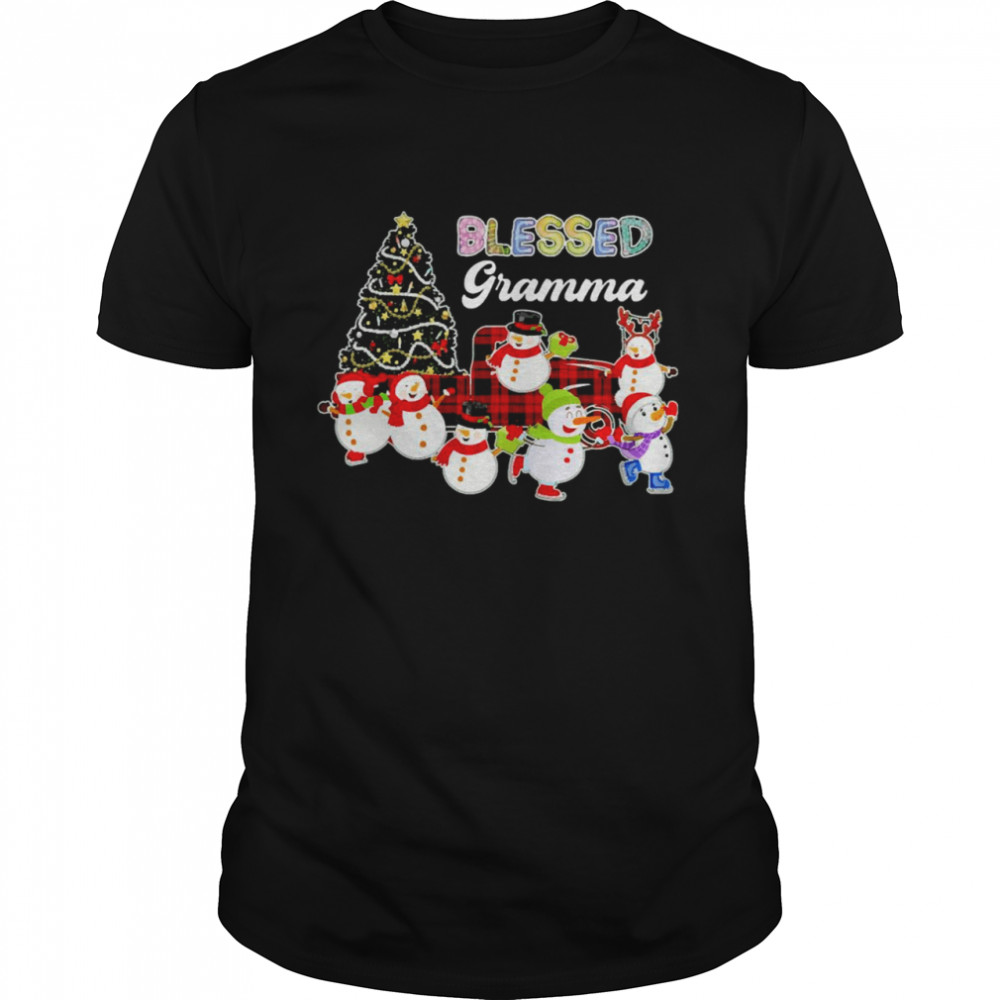 Christmas Snowman Blessed Gramma Christmas Sweater  Classic Men's T-shirt