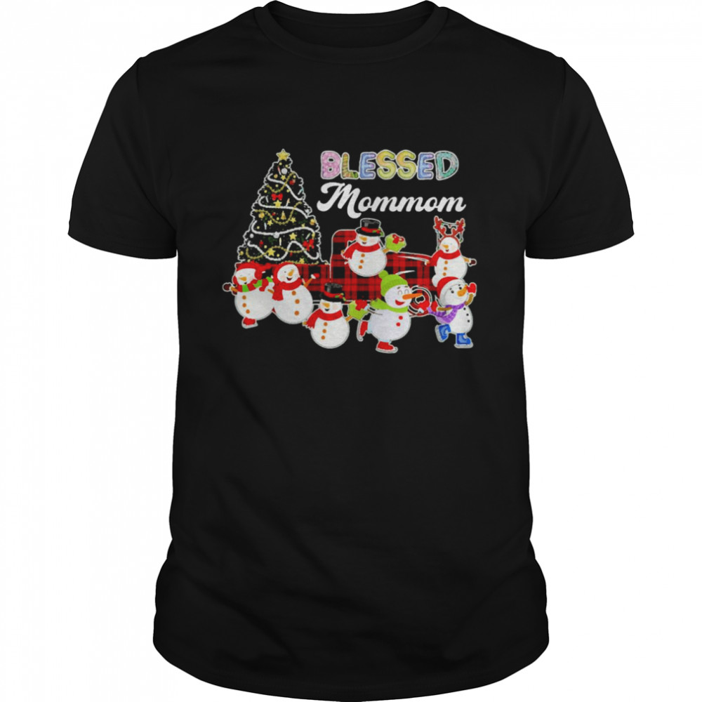 Christmas Snowman Blessed Mommom Christmas Sweater  Classic Men's T-shirt
