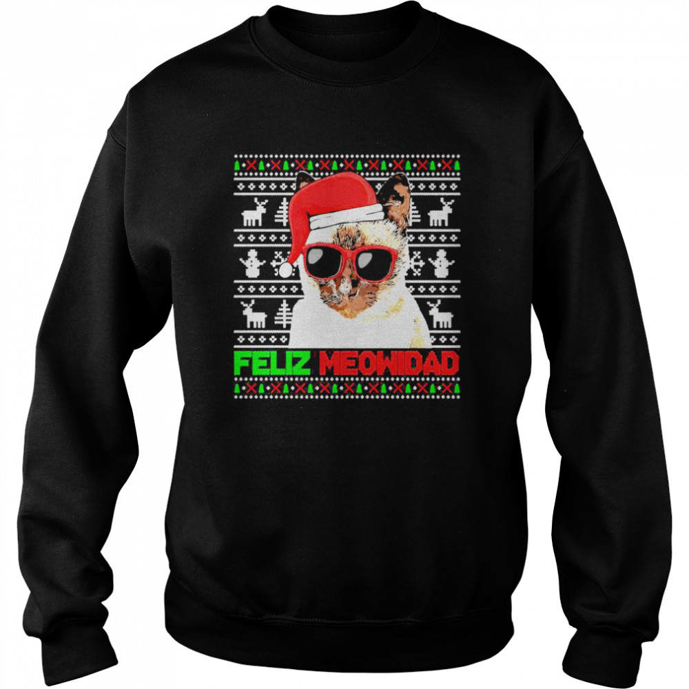 Siamese Cat Feliz Meowidad Christmas Sweater Unisex Sweatshirt