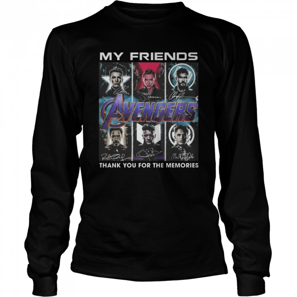 Avengers My Friends thank you for the memories signatures shirt Long Sleeved T-shirt