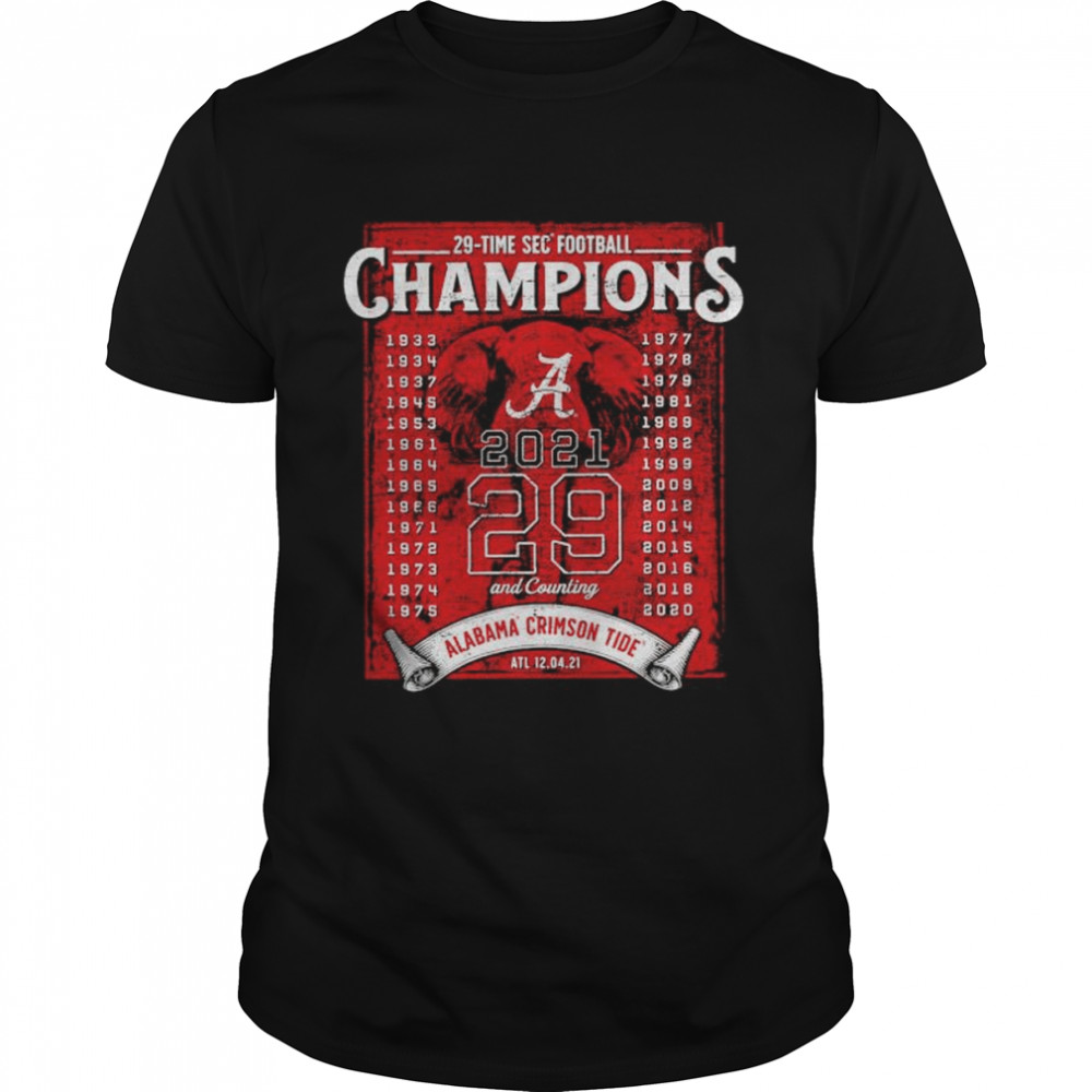 Awesome alabama Crimson Tide 29-time Sec football champions shirt Classic Men's T-shirt