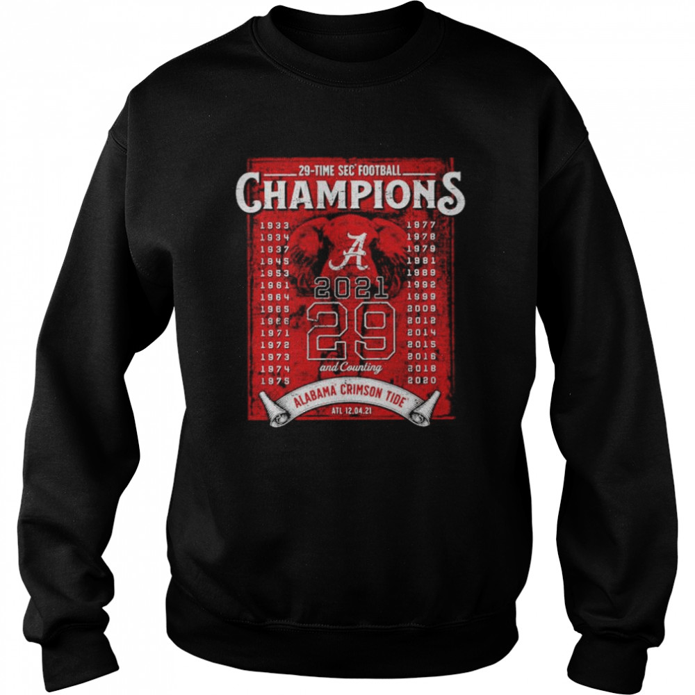 Awesome alabama Crimson Tide 29-time Sec football champions shirt Unisex Sweatshirt