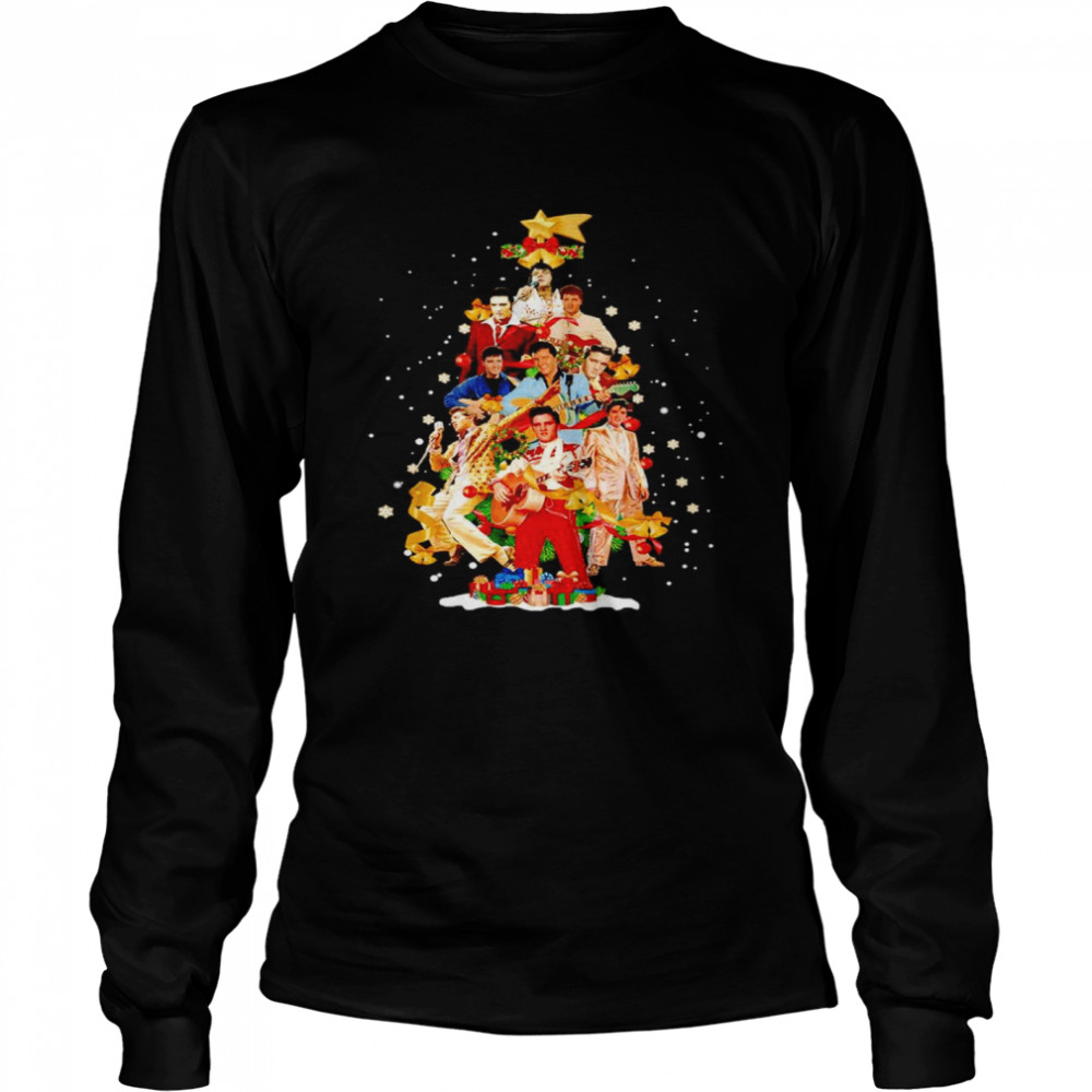 Elvis Presley Christmas tree shirt Long Sleeved T-shirt