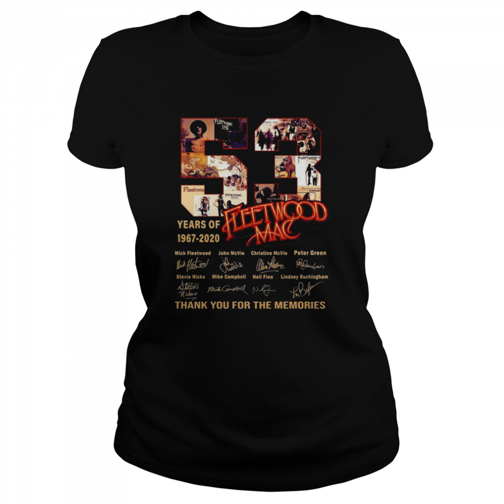 Fleetwood Mac 53 Years Of 1967 2020 Thank You For The Memories Classic Women's T-shirt