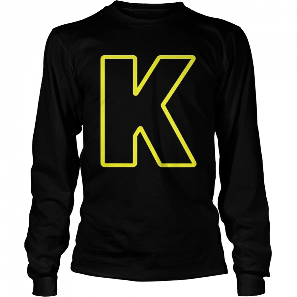 Letter K English Alphabet Long Sleeved T-shirt