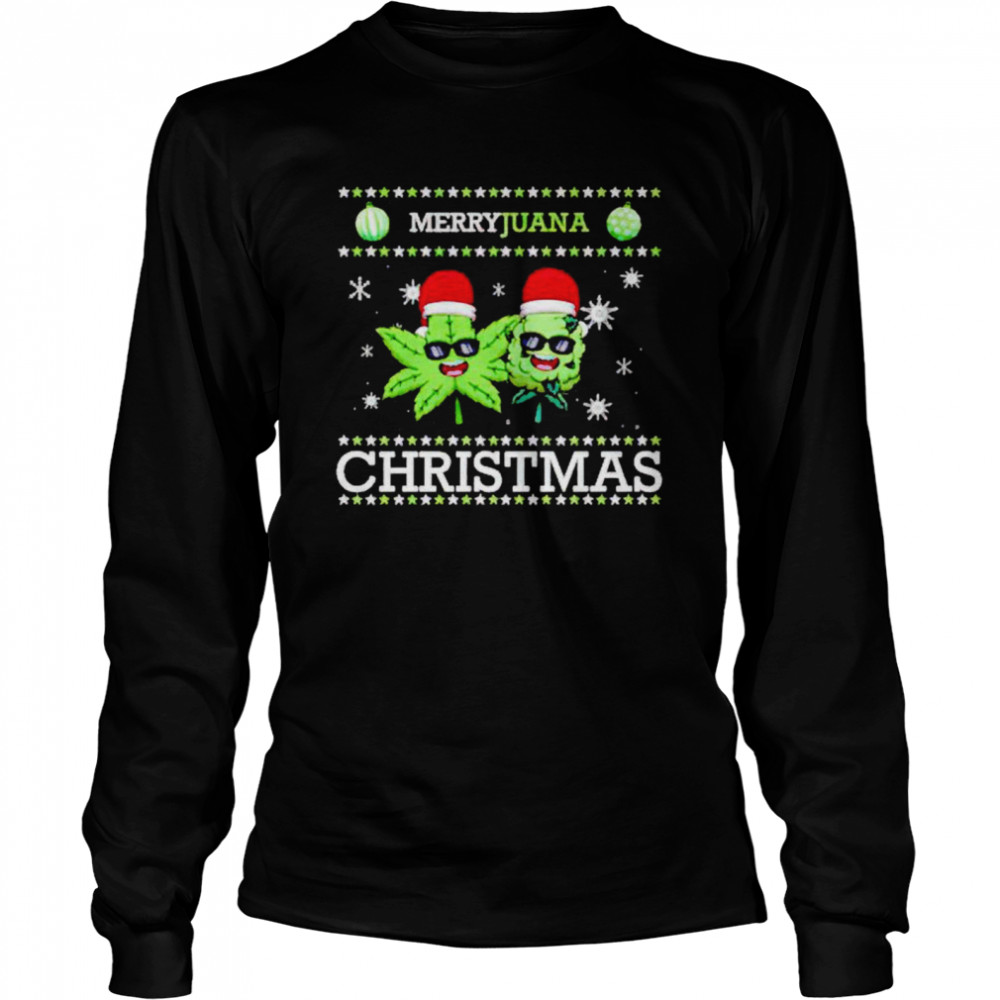 Merryjuana Christmas Weed ugly shirt Long Sleeved T-shirt