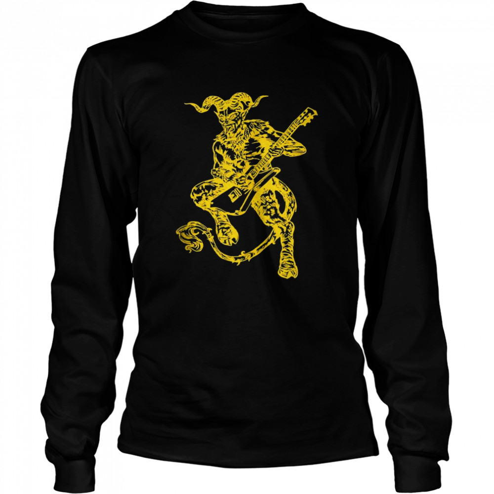 SEEMBO Devil Playing Guitar Musician Guitarist Music Band Long Sleeved T-shirt