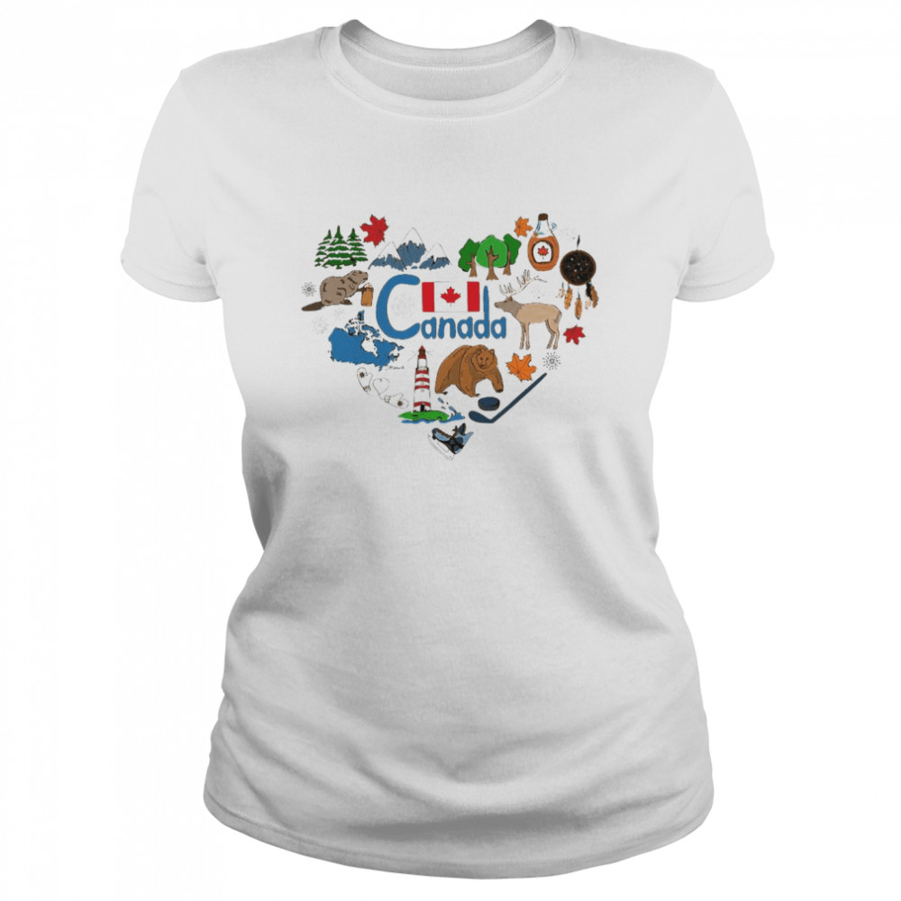 Canada Heart Christmas Sweater Classic Women's T-shirt