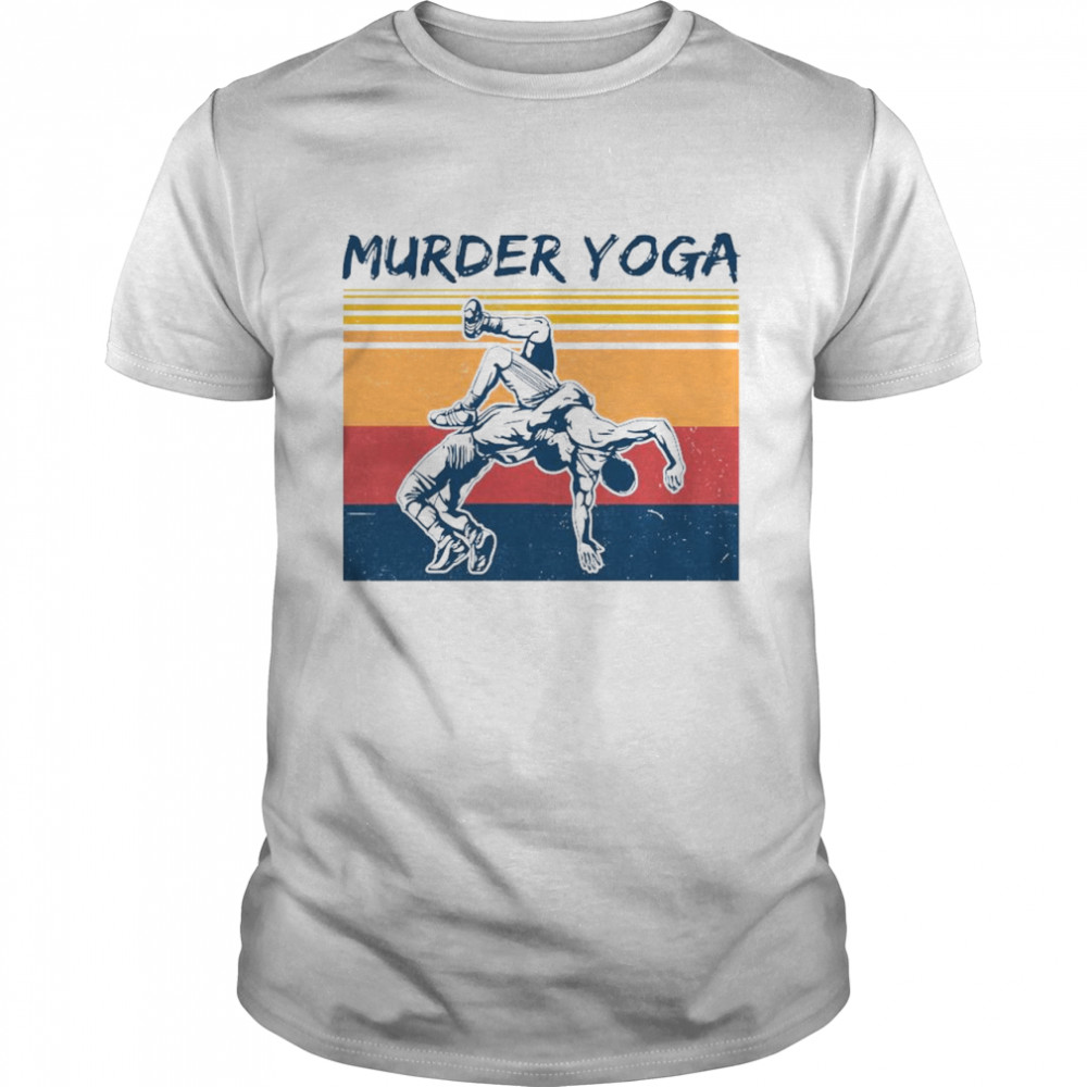 Murder Yoga Vintage Retro Funny Wrestling  Classic Men's T-shirt
