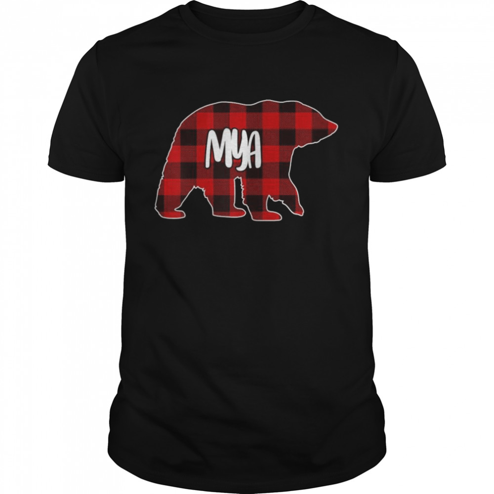 Mya Bear Custom Red Buffalo Plaid Christmas Pajama Classic Men's T-shirt