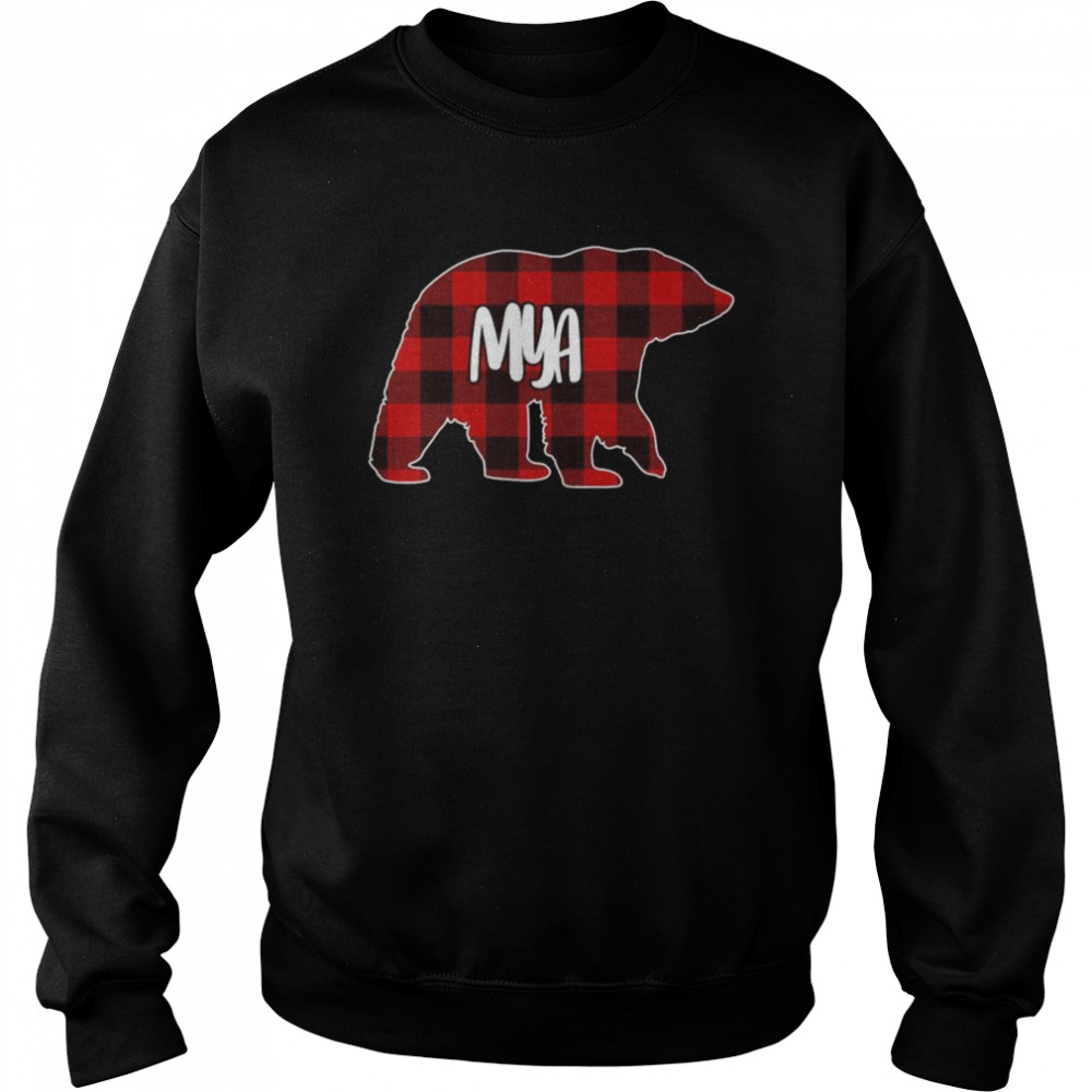 Mya Bear Custom Red Buffalo Plaid Christmas Pajama Unisex Sweatshirt