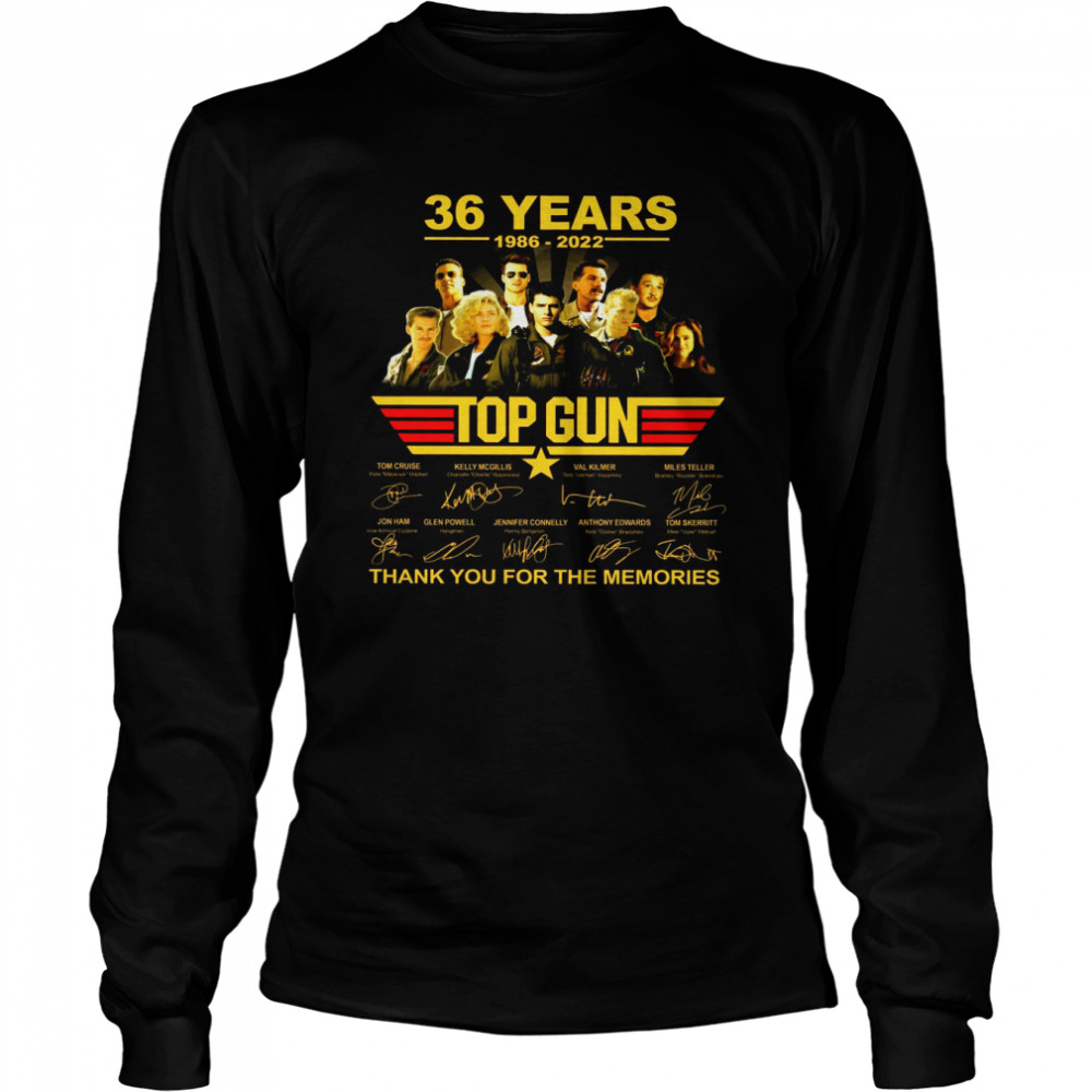 36 Years 1986 2022 Top Gun Thank You For The Memories - Copy Long Sleeved T-shirt