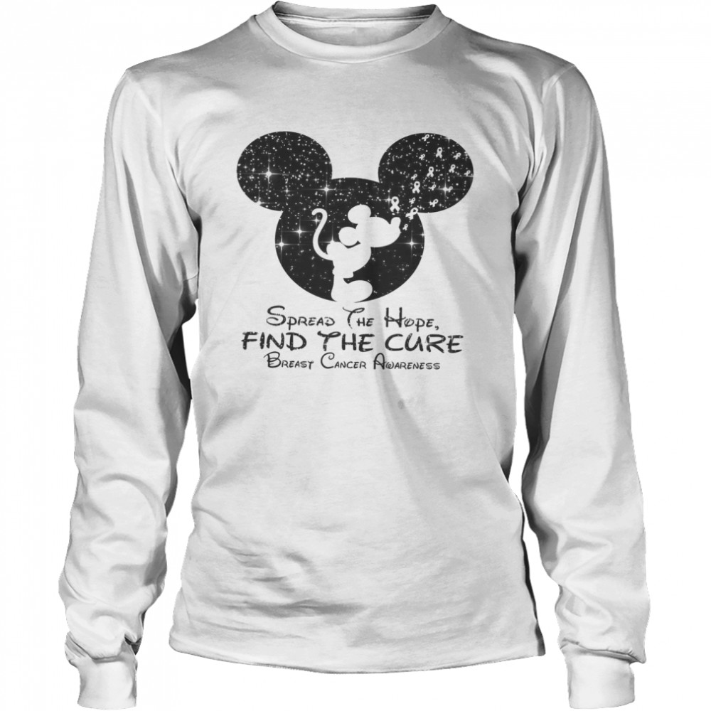 Mickey Spread The Hope Find The Cure Breast Cancer Awareness Long Sleeved T-shirt