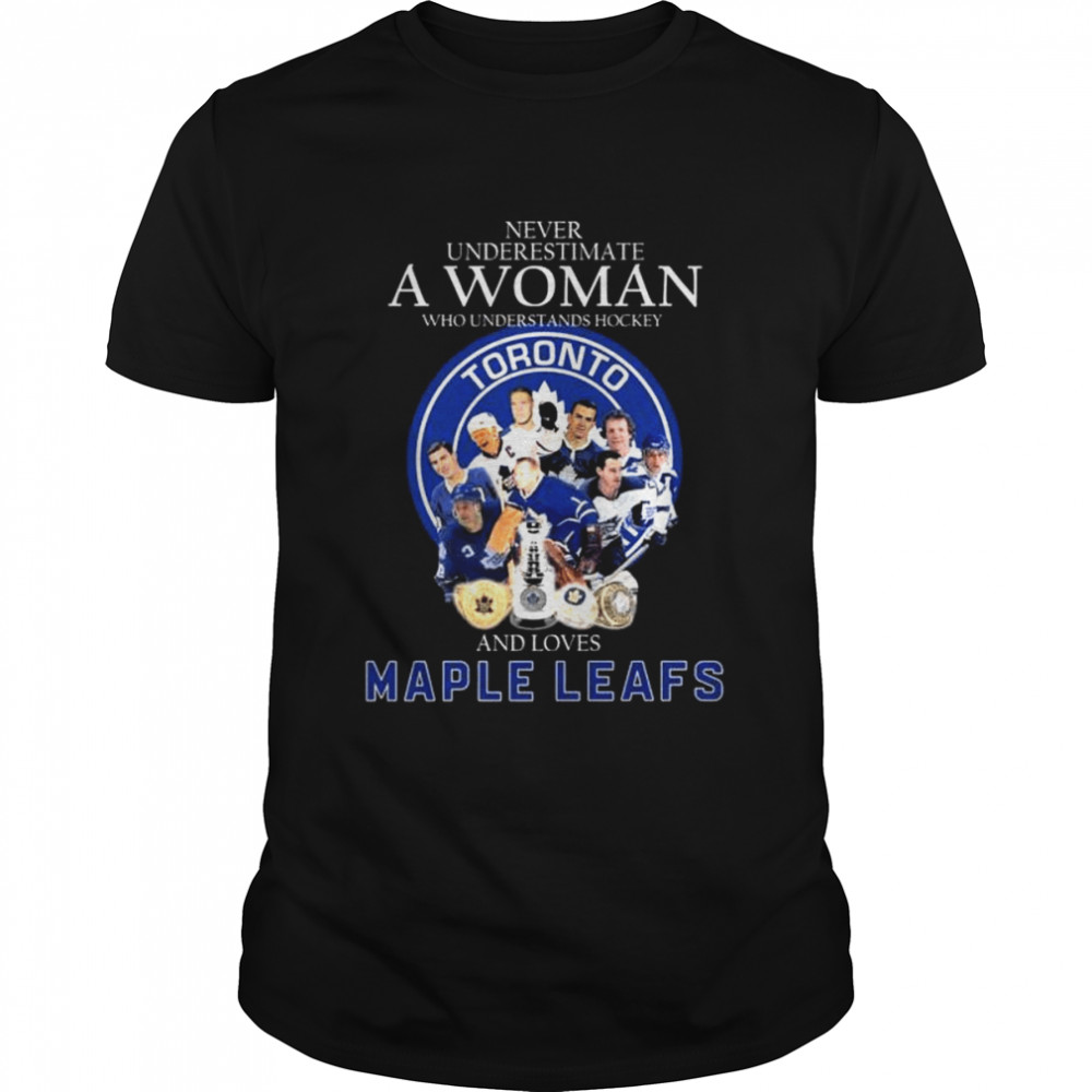 Never underestimate a woman who understands hockey and loves Maple Leafs shirt Classic Men's T-shirt